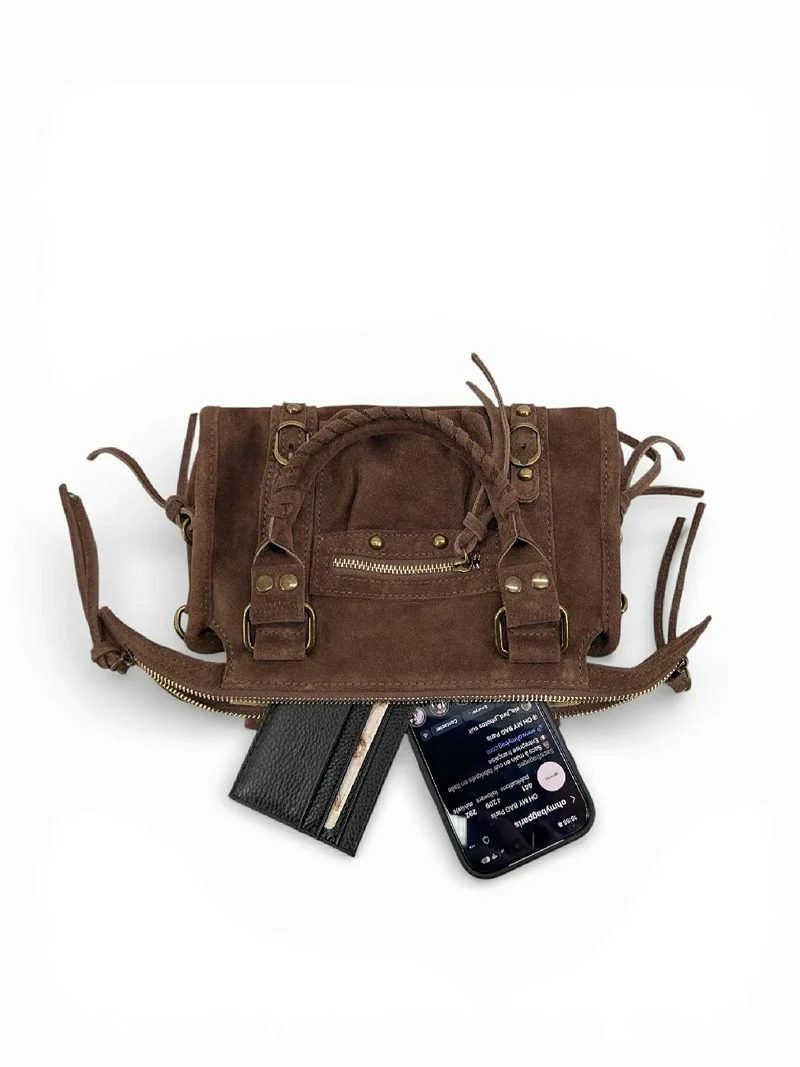 Mini-sac en daim STORM SUEDE MINI Moka