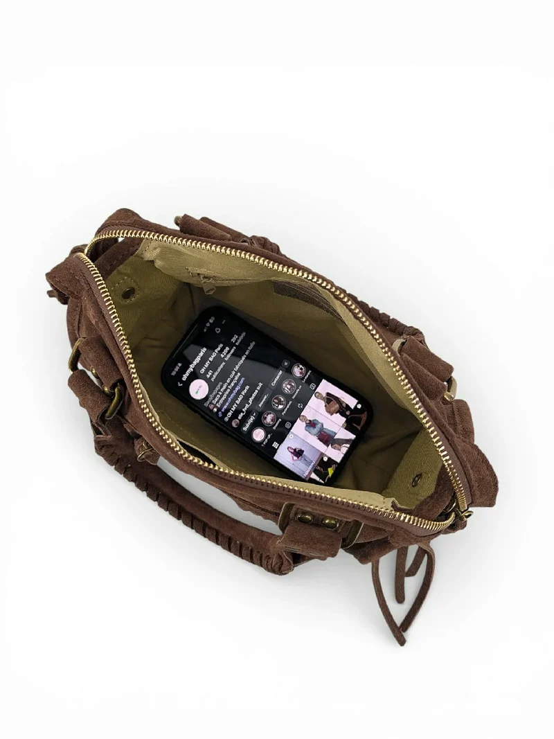 Mini-sac en daim STORM SUEDE MINI Moka