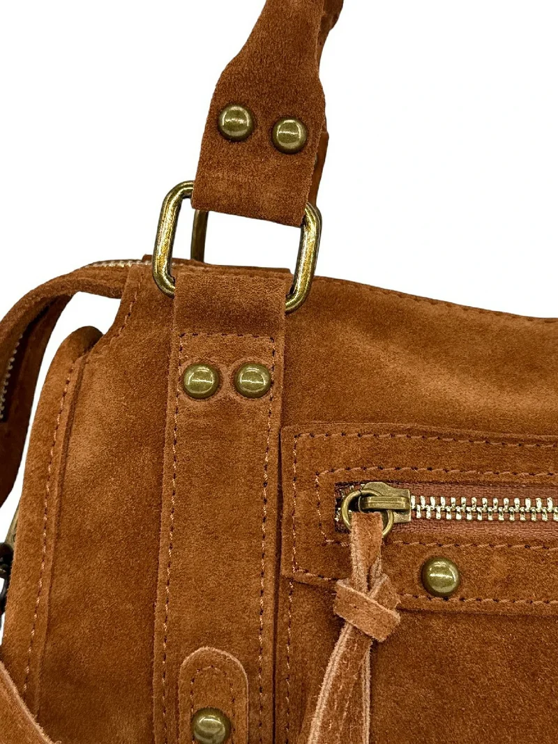 Mini-sac en daim STORM SUEDE MINI Camel foncé