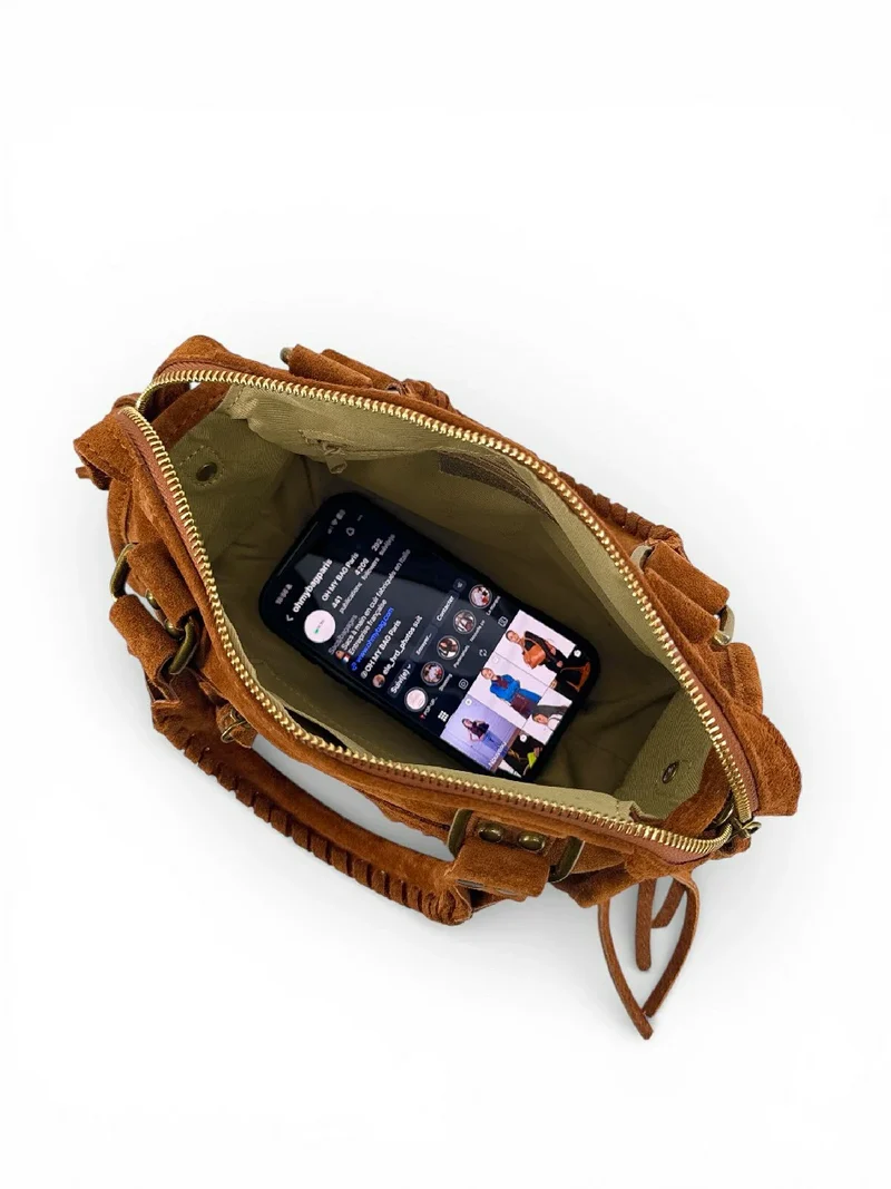 Mini-sac en daim STORM SUEDE MINI Camel foncé
