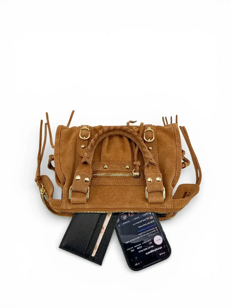 Mini-sac en daim STORM SUEDE MINI Camel clair