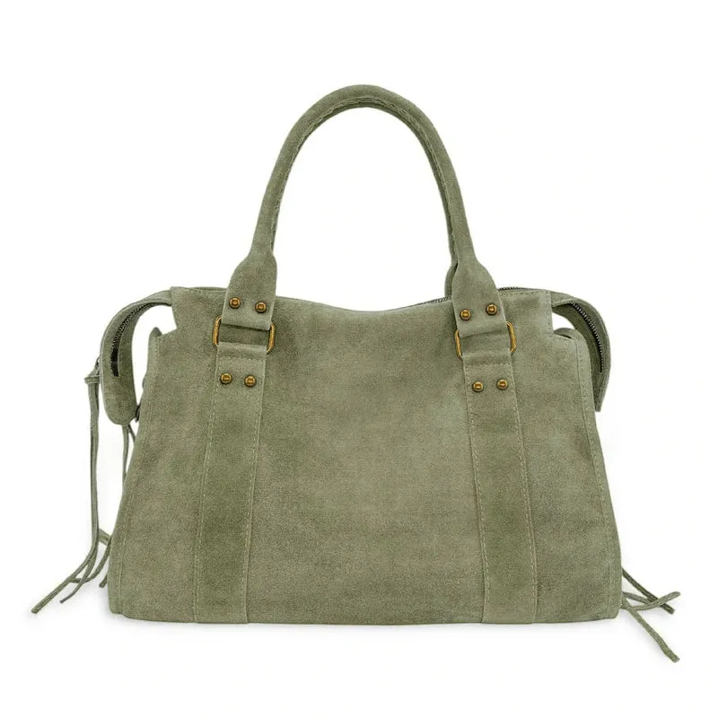 Sac à main en daim STORM SUEDE Matcha latte