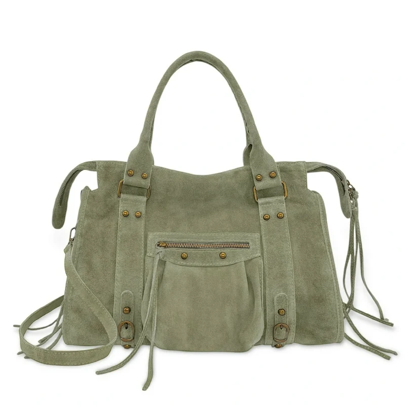 Sac à main en daim STORM SUEDE Matcha latte