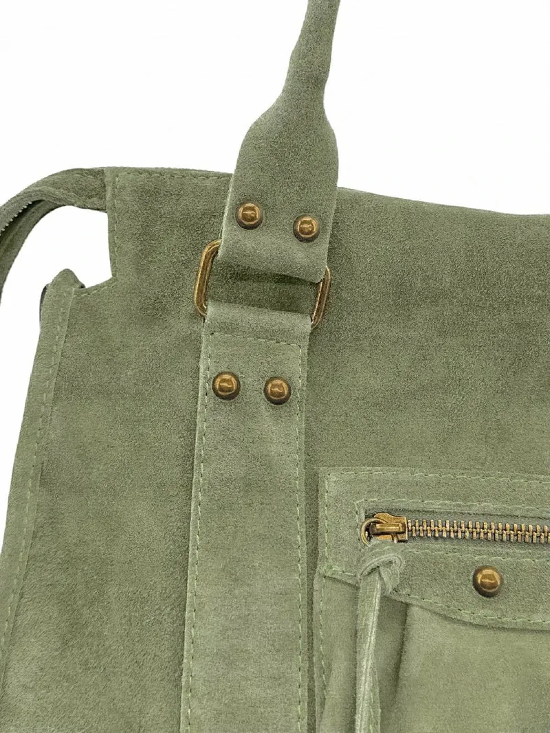 Sac à main en daim STORM SUEDE Matcha latte