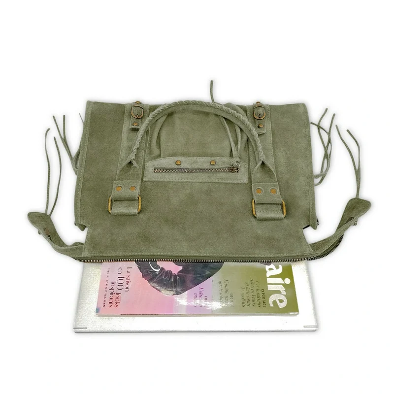 Sac à main en daim STORM SUEDE Matcha latte