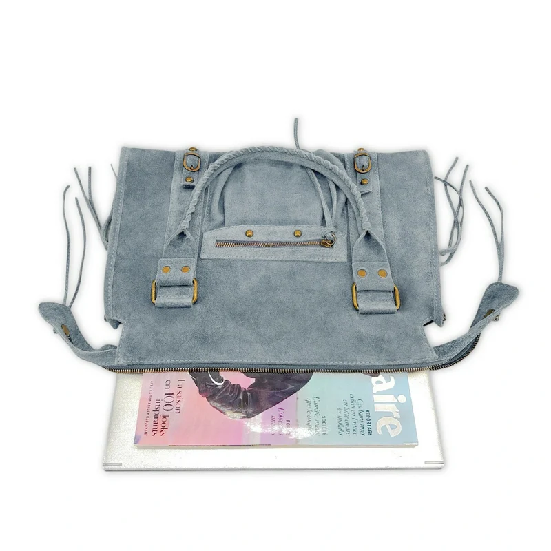 Sac à main en daim STORM SUEDE Bleu pastel