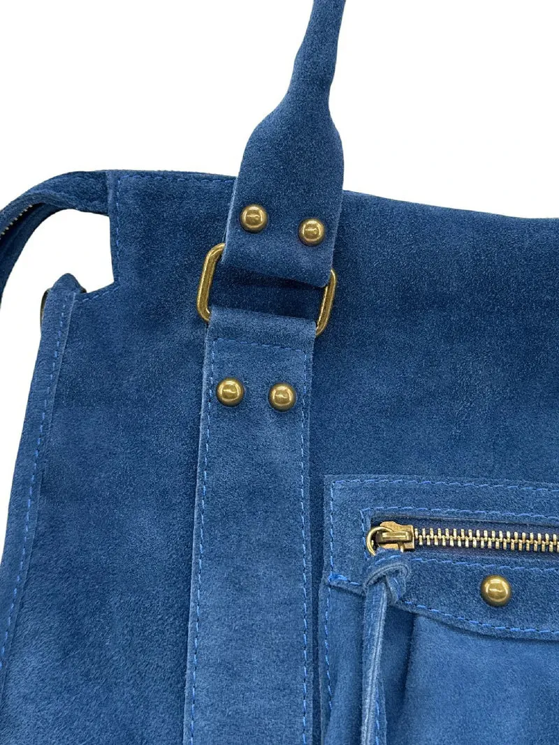 Sac à main en daim STORM SUEDE Bleu cobalt
