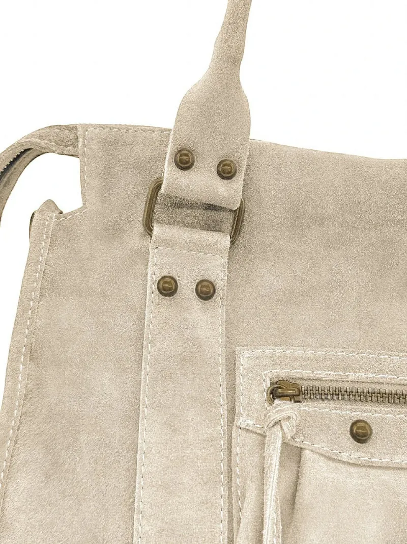 Sac à main en daim STORM SUEDE Beige crème