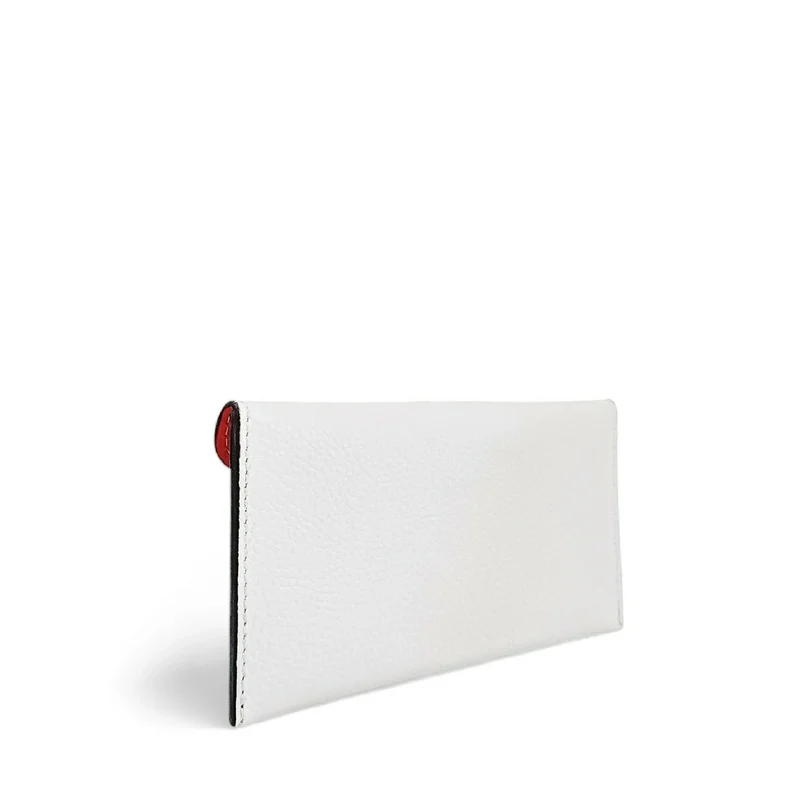Pochette enveloppe en cuir grainé CLOE Blanc