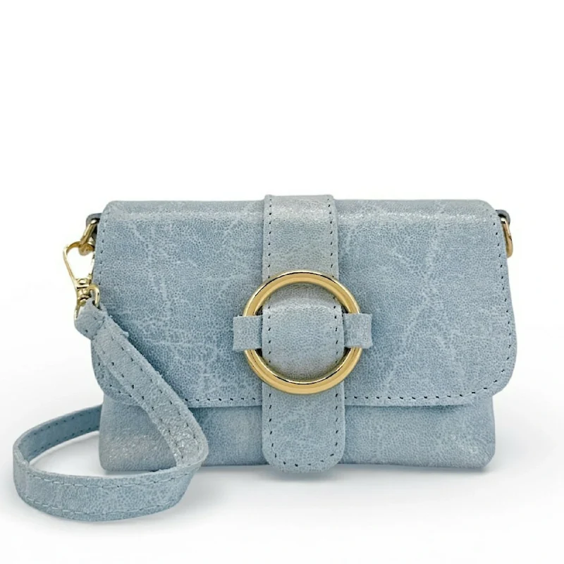 Micro sac en cuir brossé BERLINGOT Bleu pastel