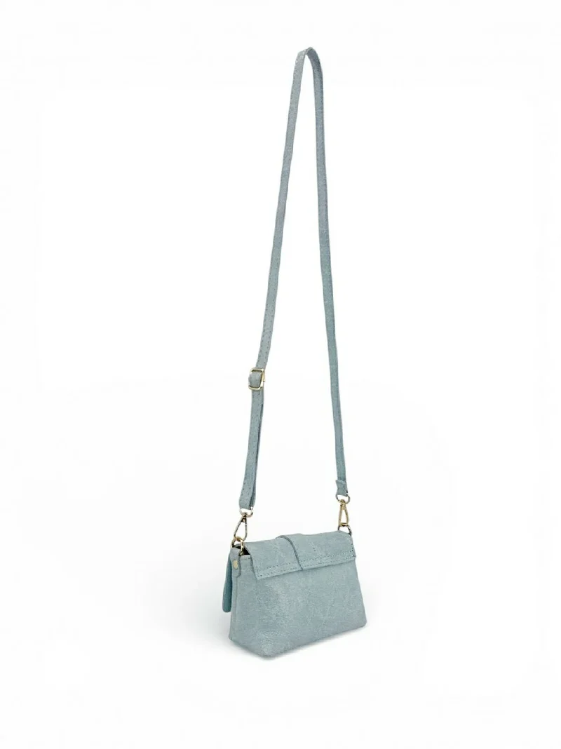 Micro sac en cuir brossé BERLINGOT Bleu pastel
