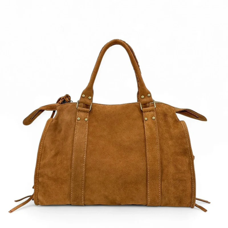 Sac à main en daim STORM SUEDE Marron Camel foncé