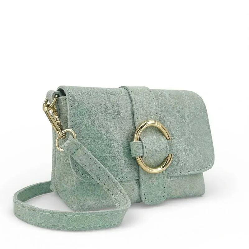 Micro sac en cuir brossé BERLINGOT Vert pastel