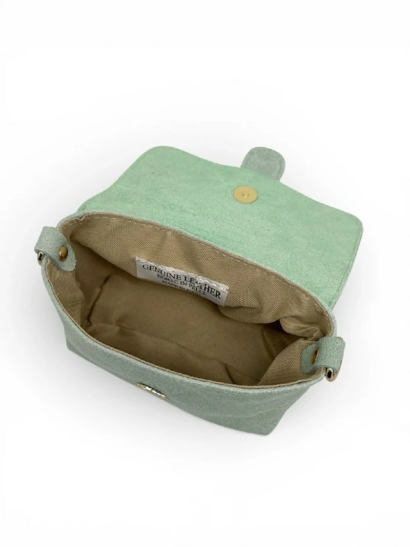 Micro sac en cuir brossé BERLINGOT Vert pastel
