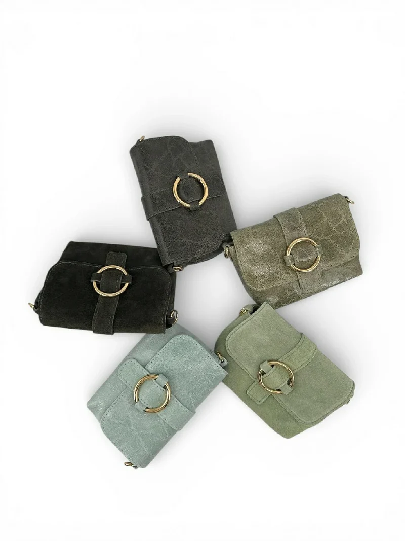 Micro sac en cuir brossé BERLINGOT Vert pastel