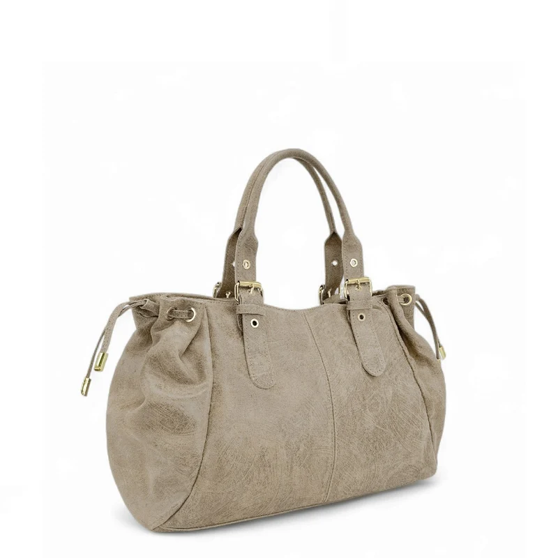 Sac bowling en cuir brossé PRINCESSE BROSSEE XL Beige crème