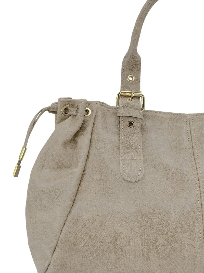Sac bowling en cuir brossé PRINCESSE BROSSEE XL Beige crème