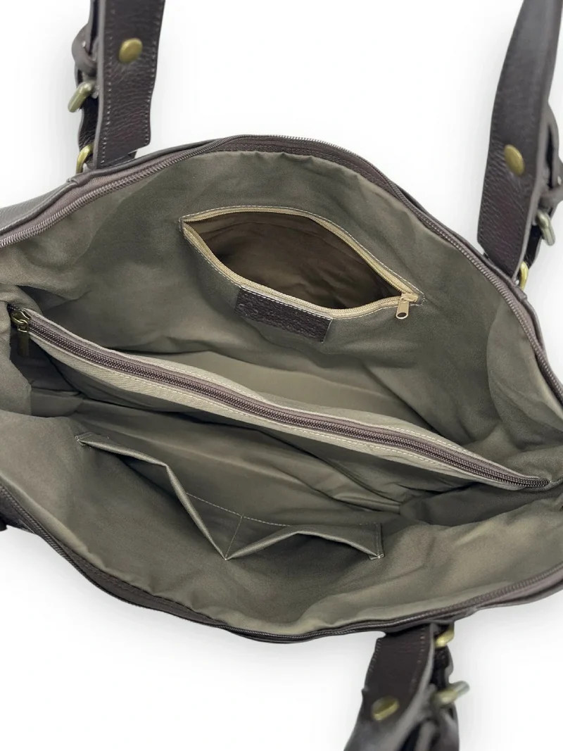 Sac porté épaule en cuir grainé CAMELIA Marron chocolat