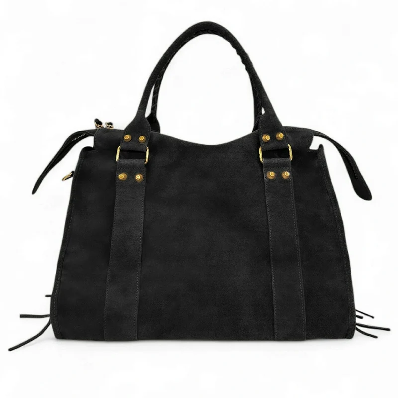 Grand sac à main en daim STORM SUEDE XL Noir