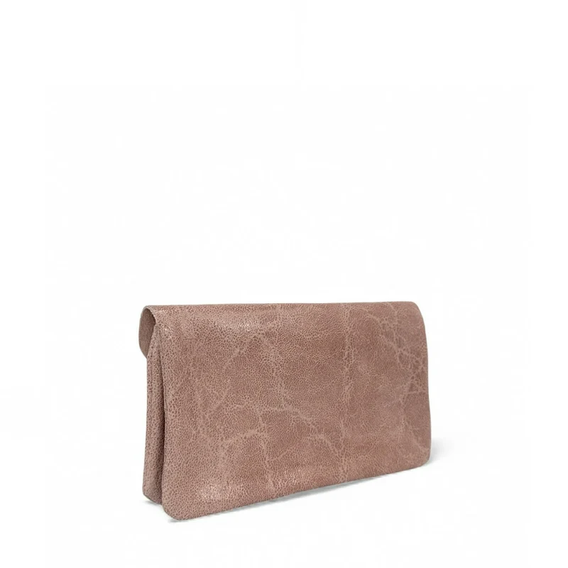 Pochette porte-monnaie en cuir brossé COMPO BROSSEE Rose nude