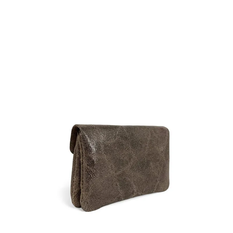Pochette porte-monnaie en cuir brossé COMPO BROSSEE Moka