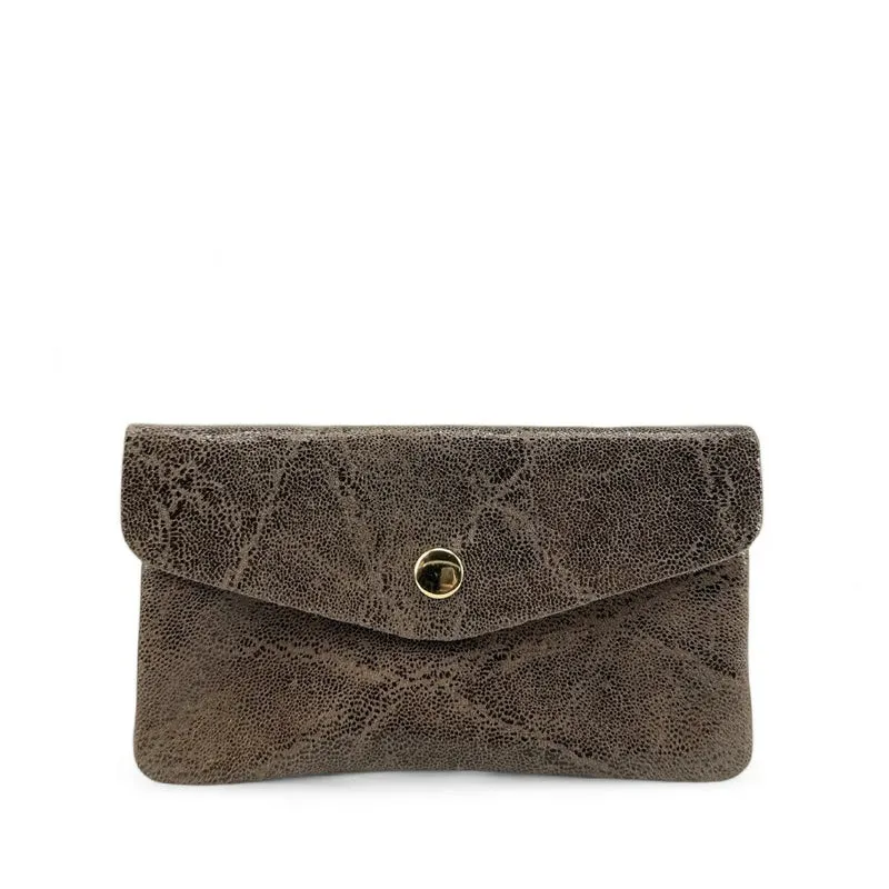 Pochette porte-monnaie en cuir brossé COMPO BROSSEE Moka