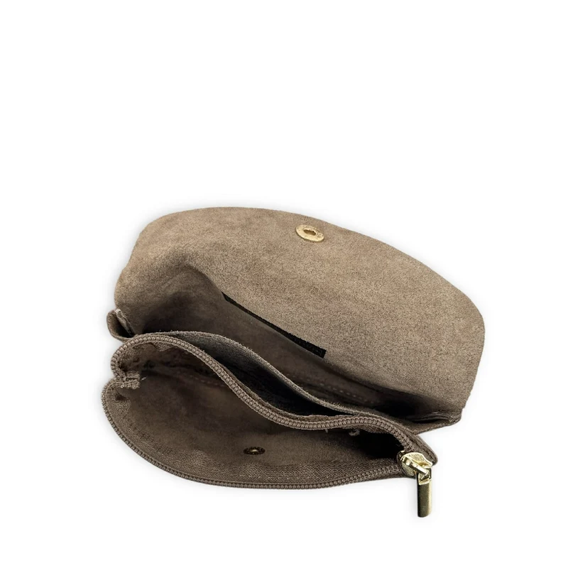 Pochette porte-monnaie en cuir brossé COMPO BROSSEE Moka