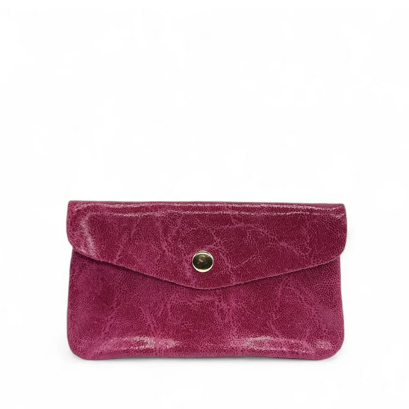 Pochette porte-monnaie en cuir brossé COMPO BROSSEE Rose fuchsia