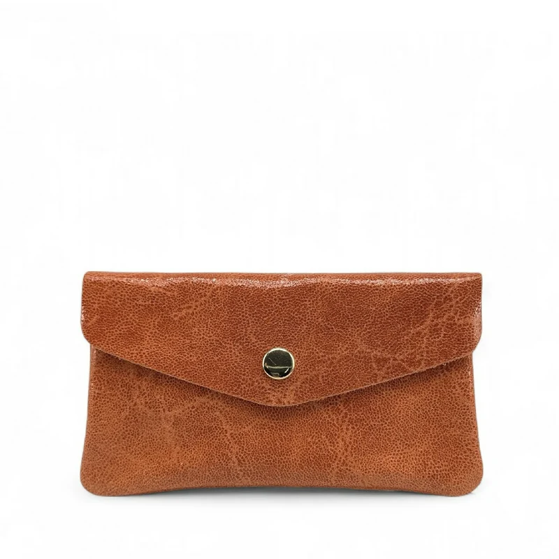 Pochette porte-monnaie en cuir brossé COMPO BROSSEE Mandarine