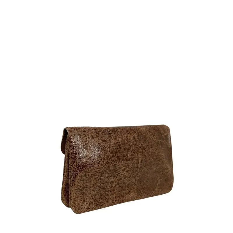 Pochette porte-monnaie en cuir brossé COMPO BROSSEE Cannelle