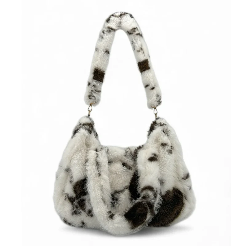 Sac cabas en fausse fourrure PJ PARTY Vache marron