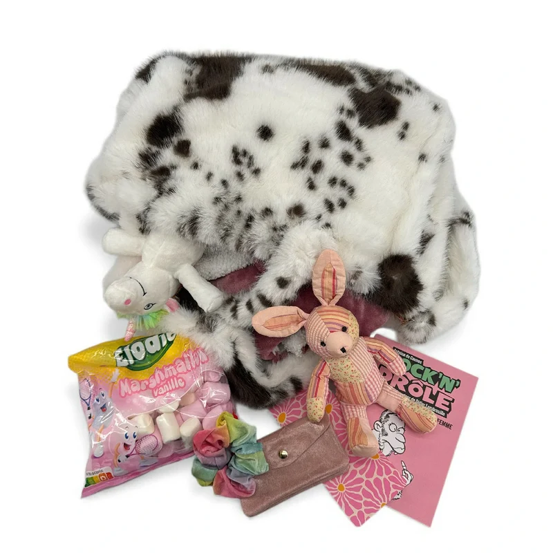 Sac cabas en fausse fourrure PJ PARTY Vache marron