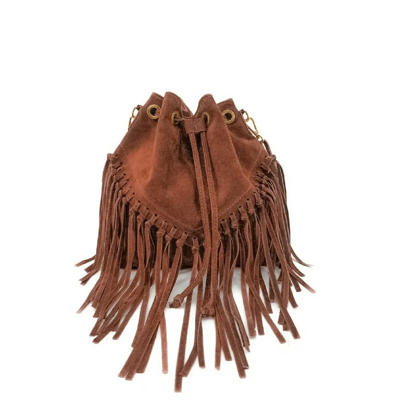 Sac bourse en daim APONI Rouge brique