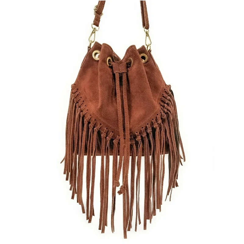 Sac bourse en daim APONI Rouge brique