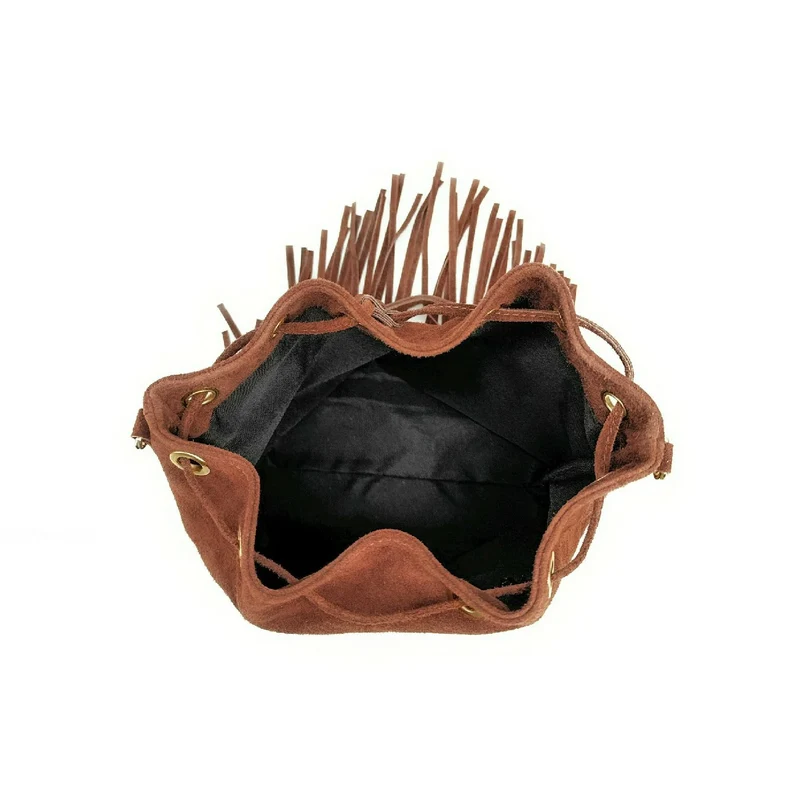 Sac bourse en daim APONI Rouge brique