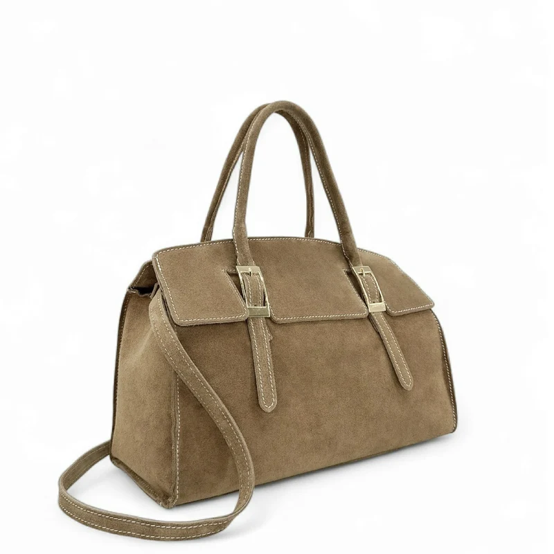 Sac bowling en daim WHAT'S UP Taupe