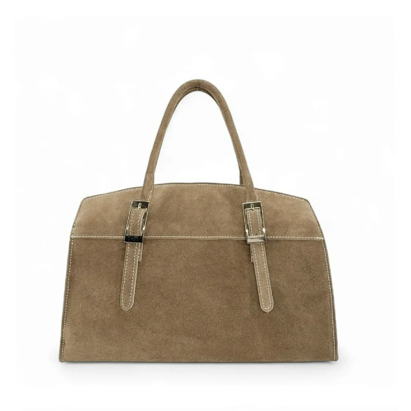 Sac bowling en daim WHAT'S UP Taupe