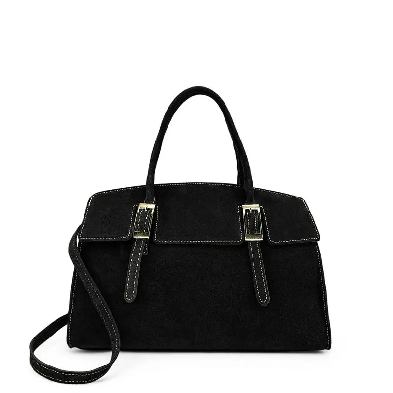 Sac bowling en daim WHAT'S UP Noir