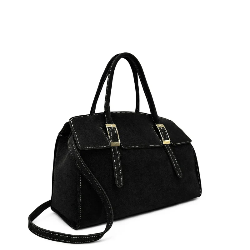 Sac bowling en daim WHAT'S UP Noir