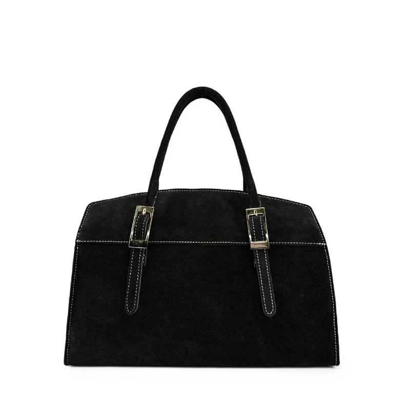 Sac bowling en daim WHAT'S UP Noir
