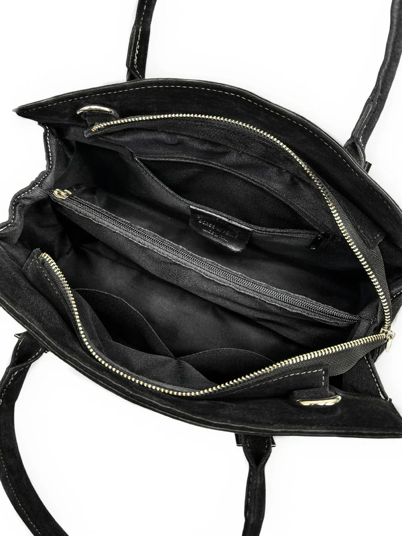 Sac bowling en daim WHAT'S UP Noir