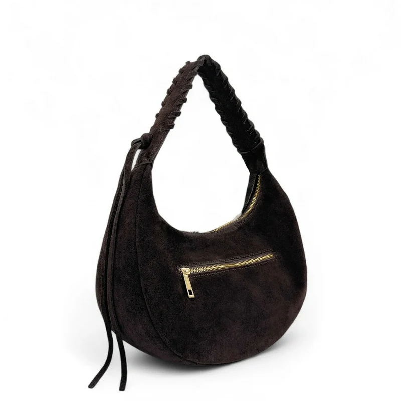 Sac demi-lune en cuir daim et vachette U-NYX Numéro 01