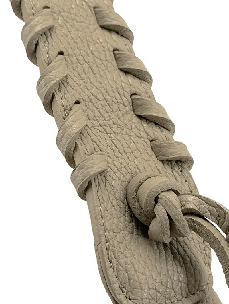 Sac demi-lune en cuir grainé NYX Taupe