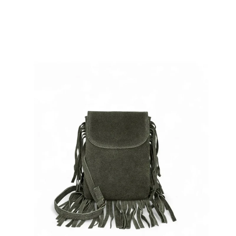 Sac besace en croûte de cuir ODINA Kaki