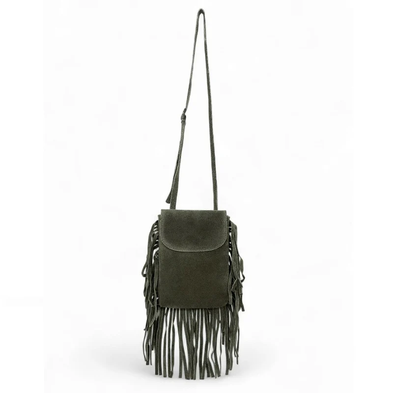 Sac besace en croûte de cuir ODINA Kaki