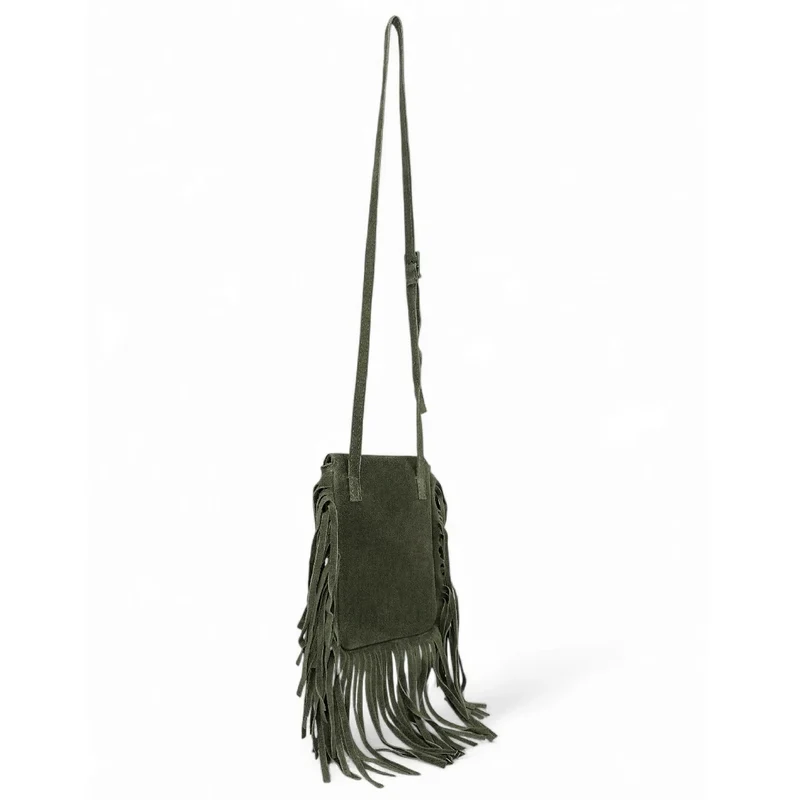 Sac besace en croûte de cuir ODINA Kaki