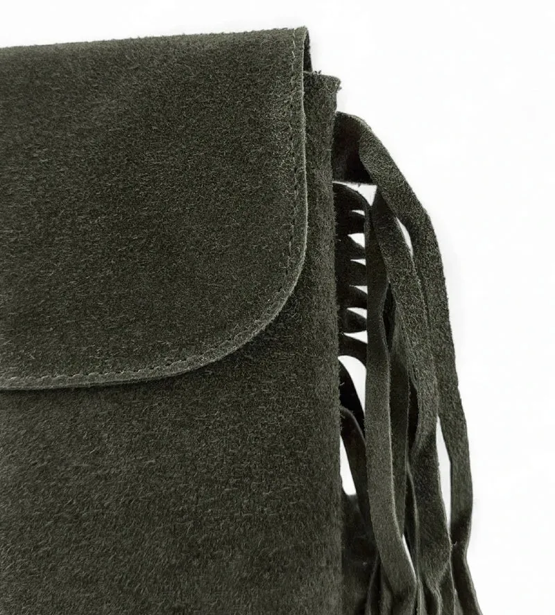 Sac besace en croûte de cuir ODINA Kaki