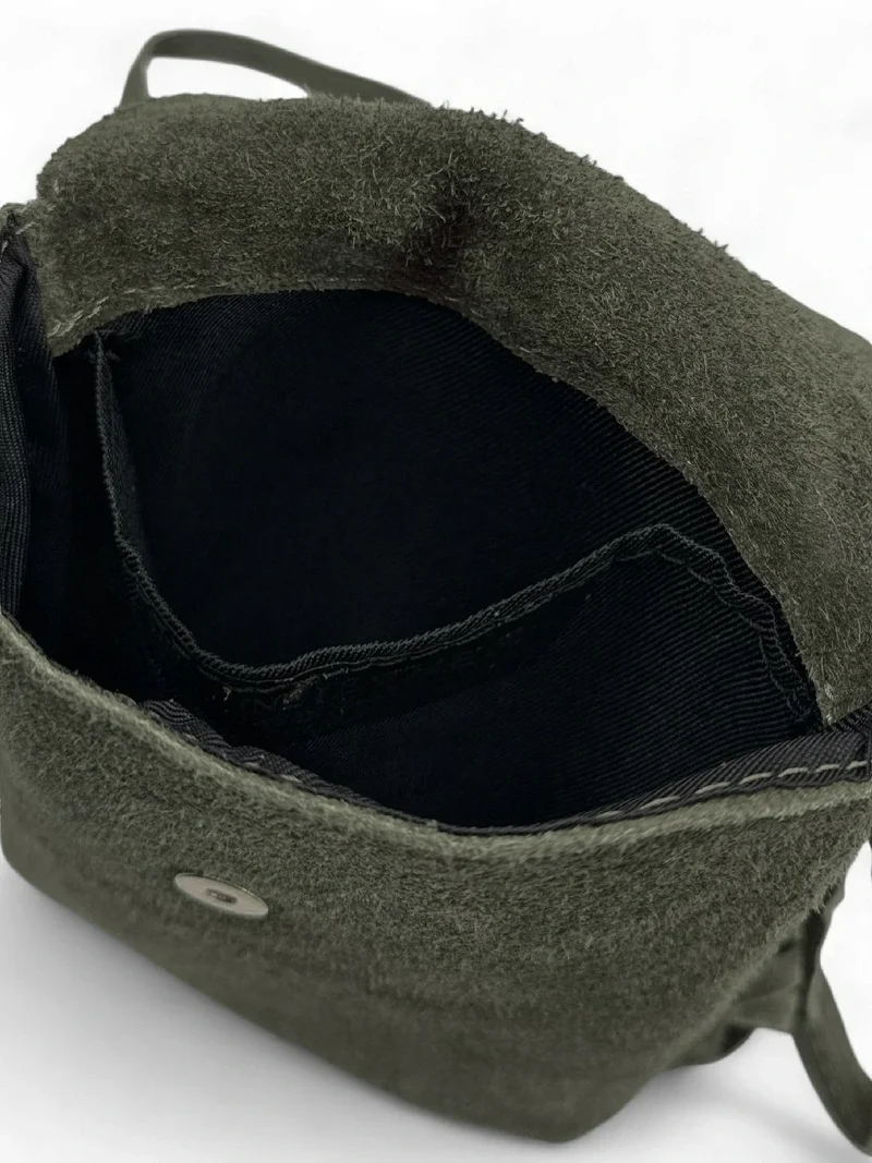 Sac besace en croûte de cuir ODINA Kaki