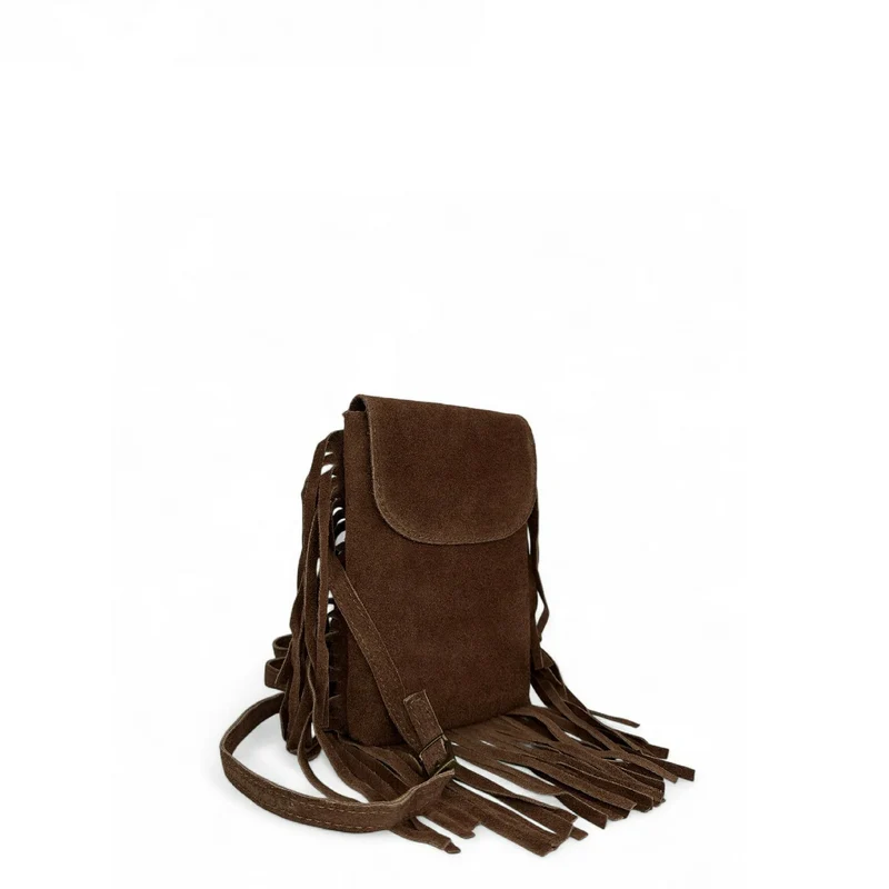 Sac besace en croûte de cuir ODINA Marron Cannelle
