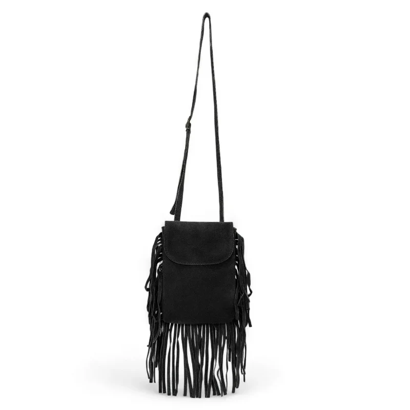 Sac besace en croûte de cuir ODINA Noir